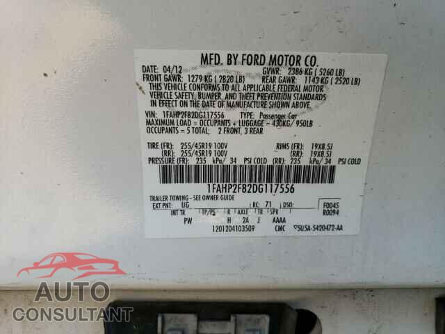 FORD TAURUS 2013 - 1FAHP2F82DG117556