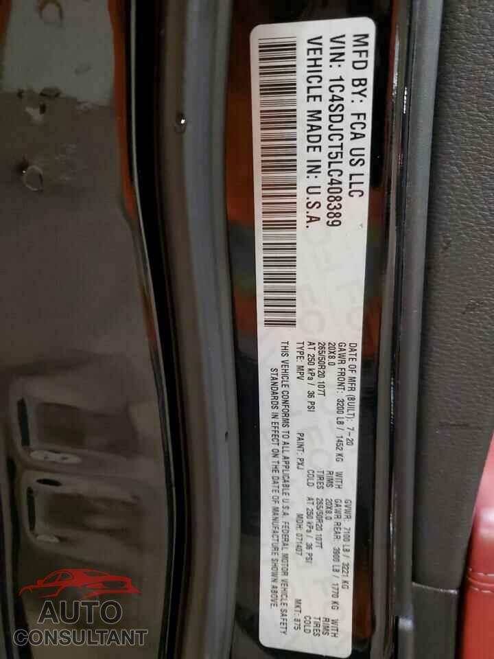 DODGE DURANGO 2020 - 1C4SDJCT5LC408389