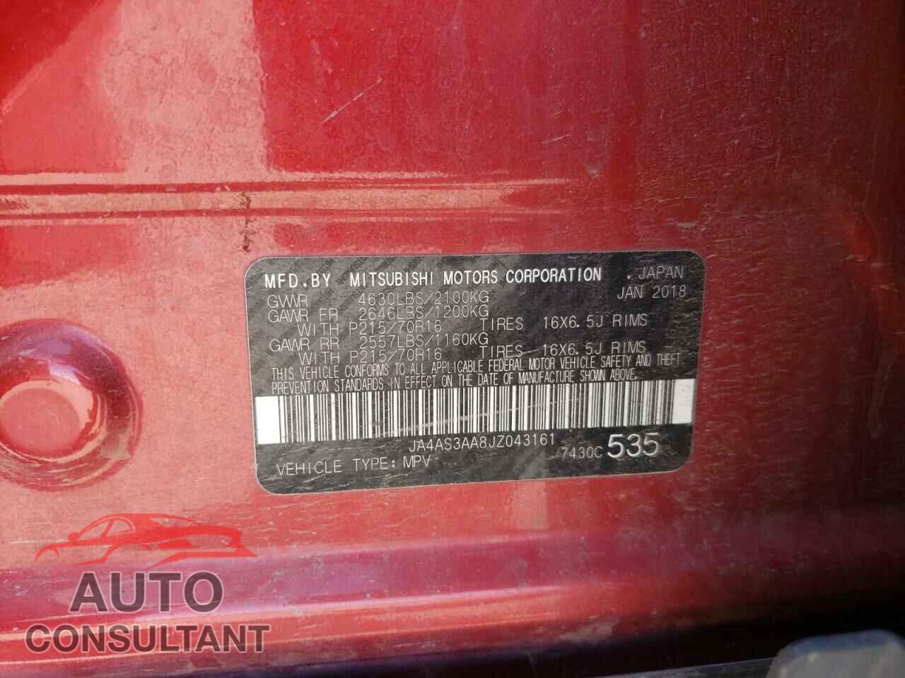 MITSUBISHI ECLIPSE 2018 - JA4AS3AA8JZ043161