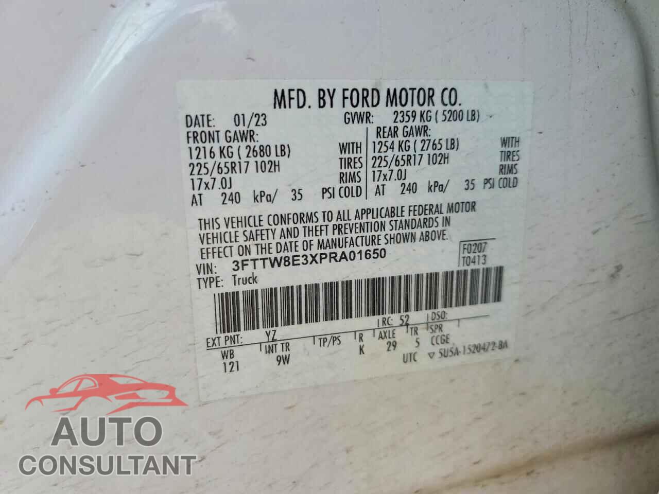 FORD MAVERICK 2023 - 3FTTW8E3XPRA01650