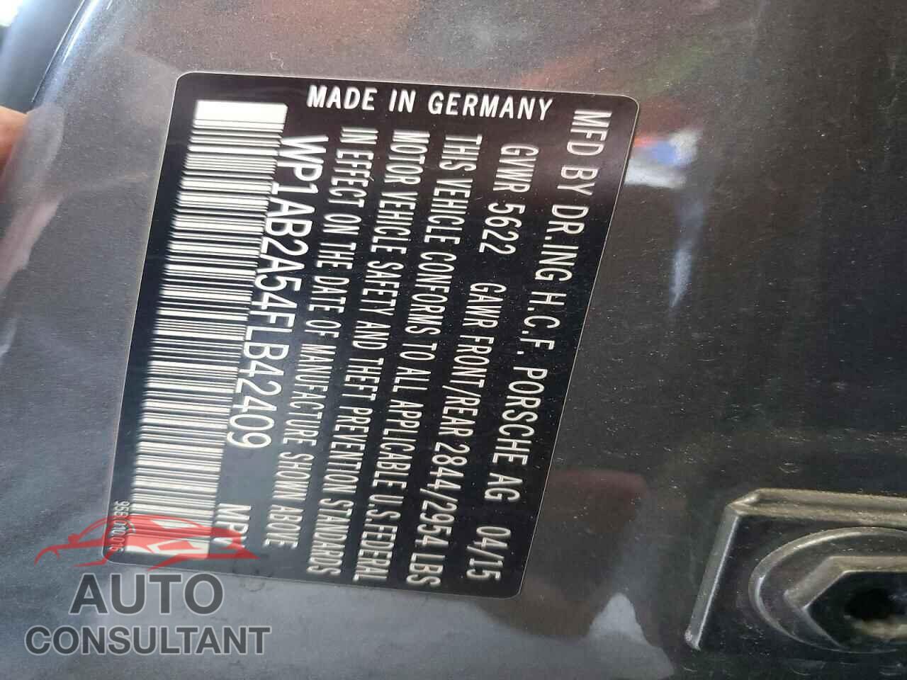 PORSCHE MACAN 2015 - WP1AB2A54FLB42409