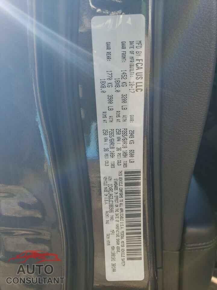DODGE DURANGO 2018 - 1C4RDJAG3JC186906