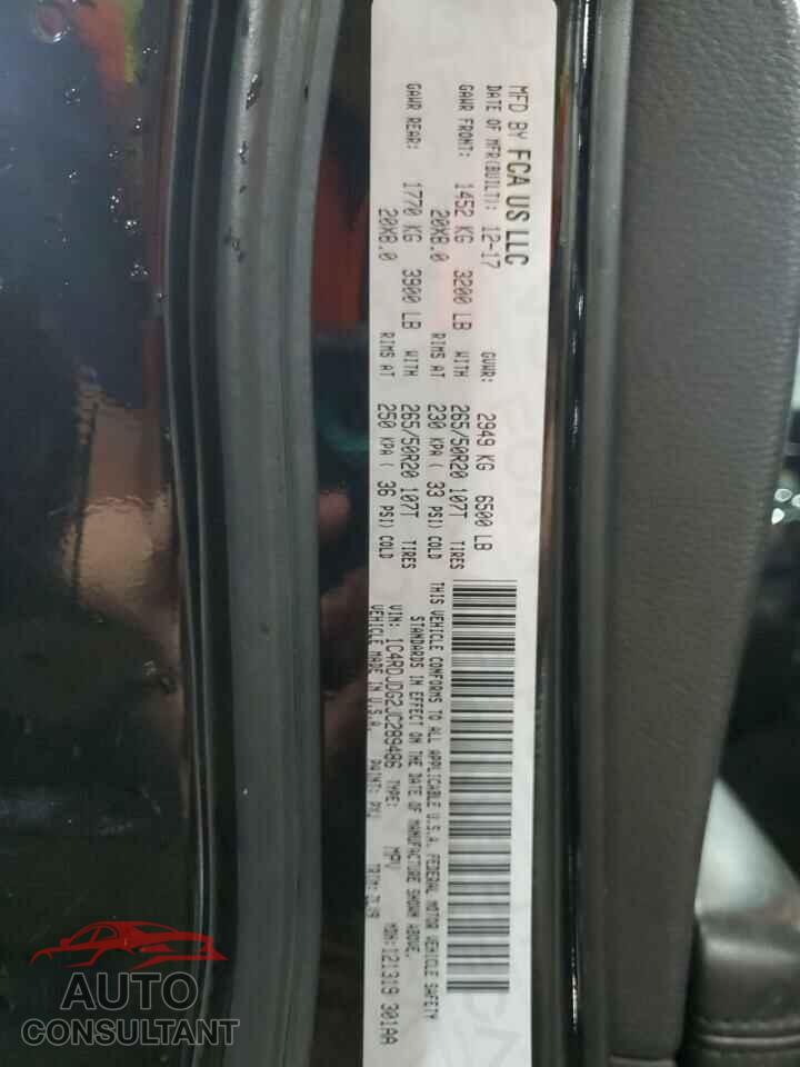 DODGE DURANGO 2018 - 1C4RDJDG2JC289486