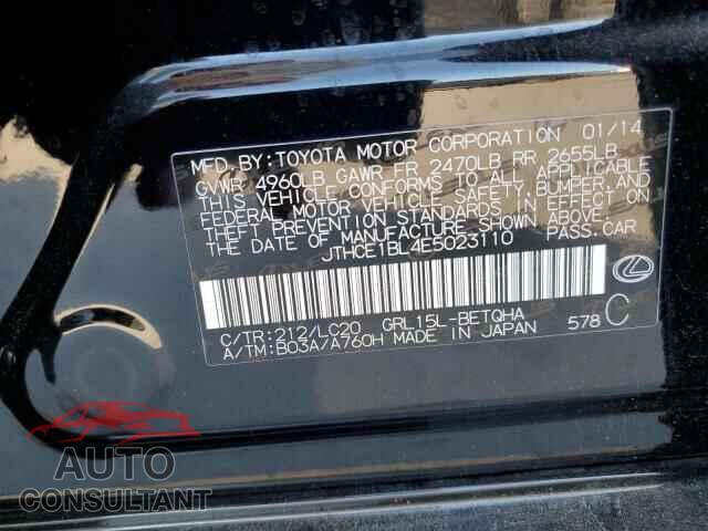 LEXUS GS350 2014 - JTHCE1BL4E5023110