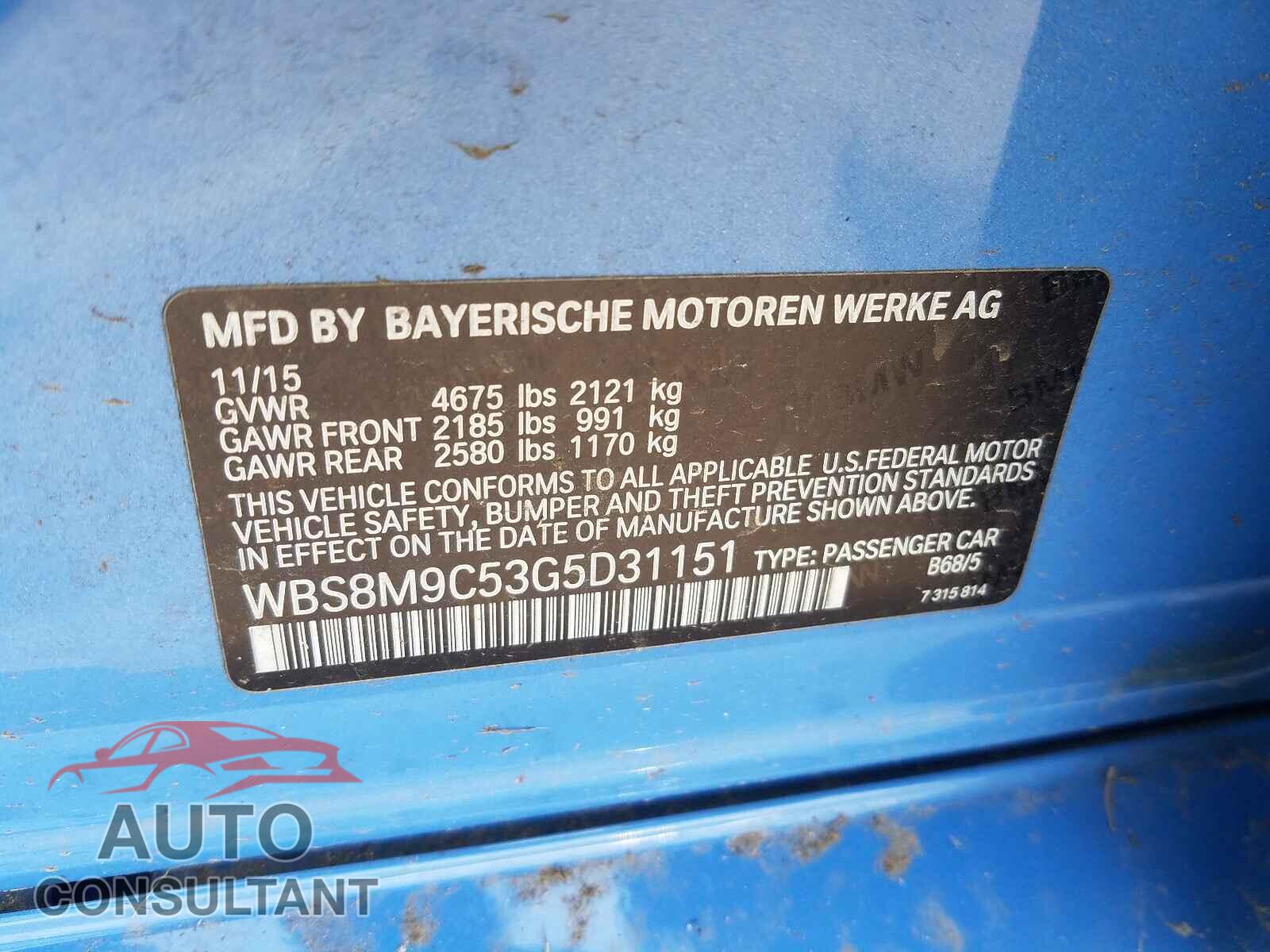 BMW M3 2016 - WBS8M9C53G5D31151