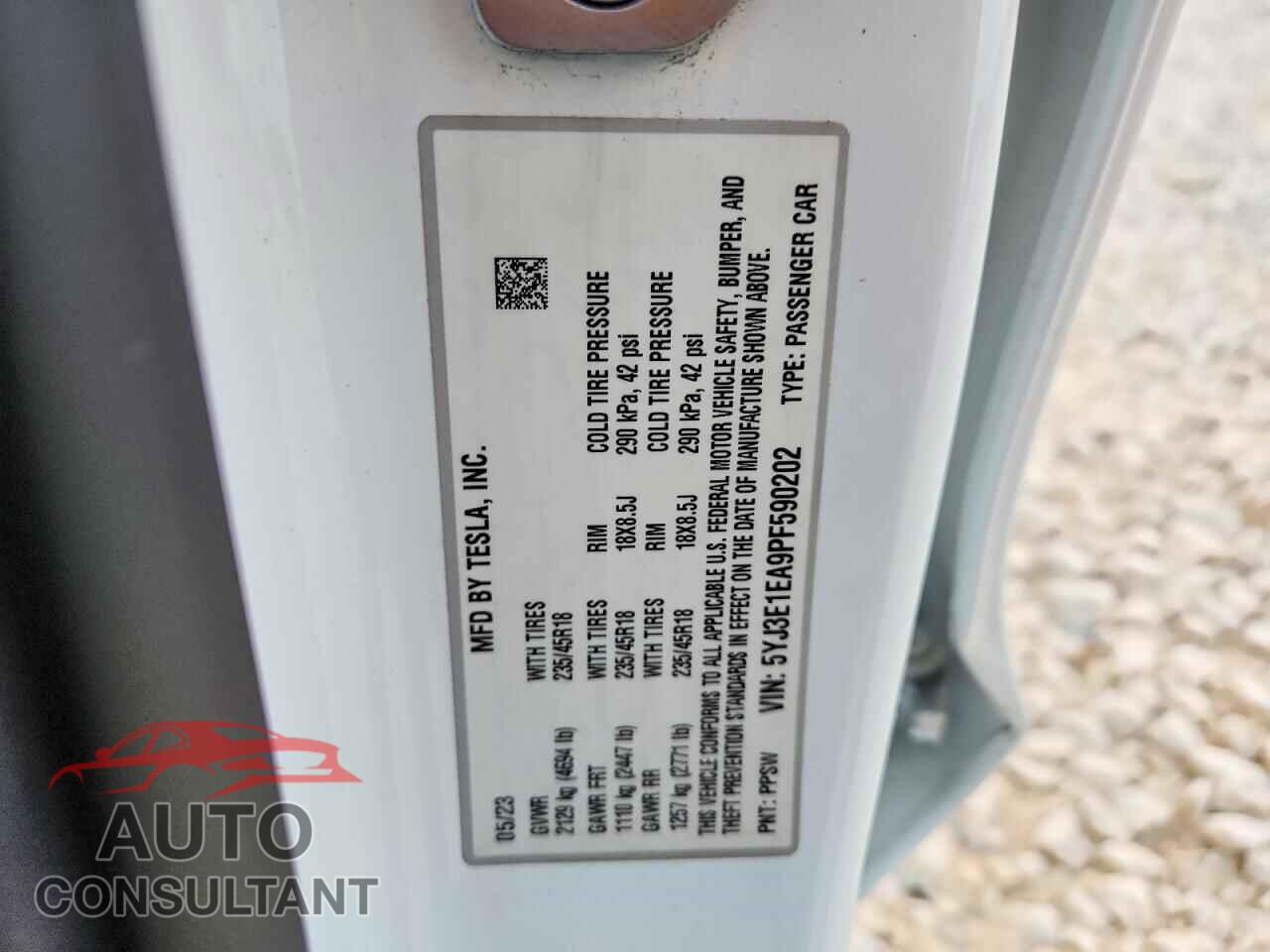 TESLA MODEL 3 2023 - 5YJ3E1EA9PF590202