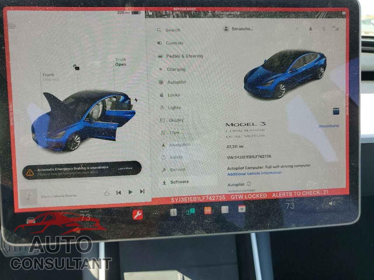TESLA MODEL 3 2020 - 5YJ3E1EB1LF742735