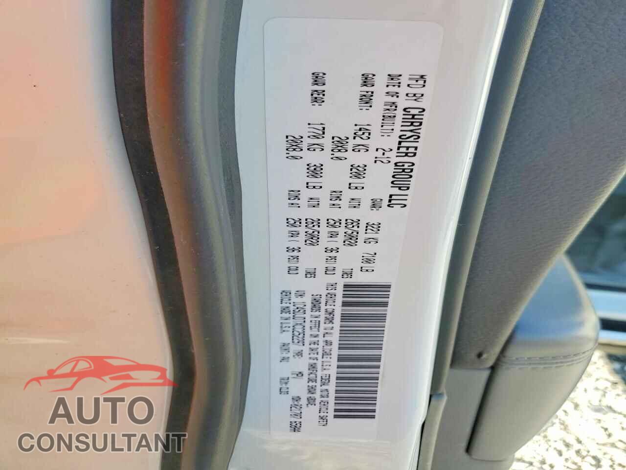 DODGE DURANGO 2012 - 1C4SDJDTXCC252297