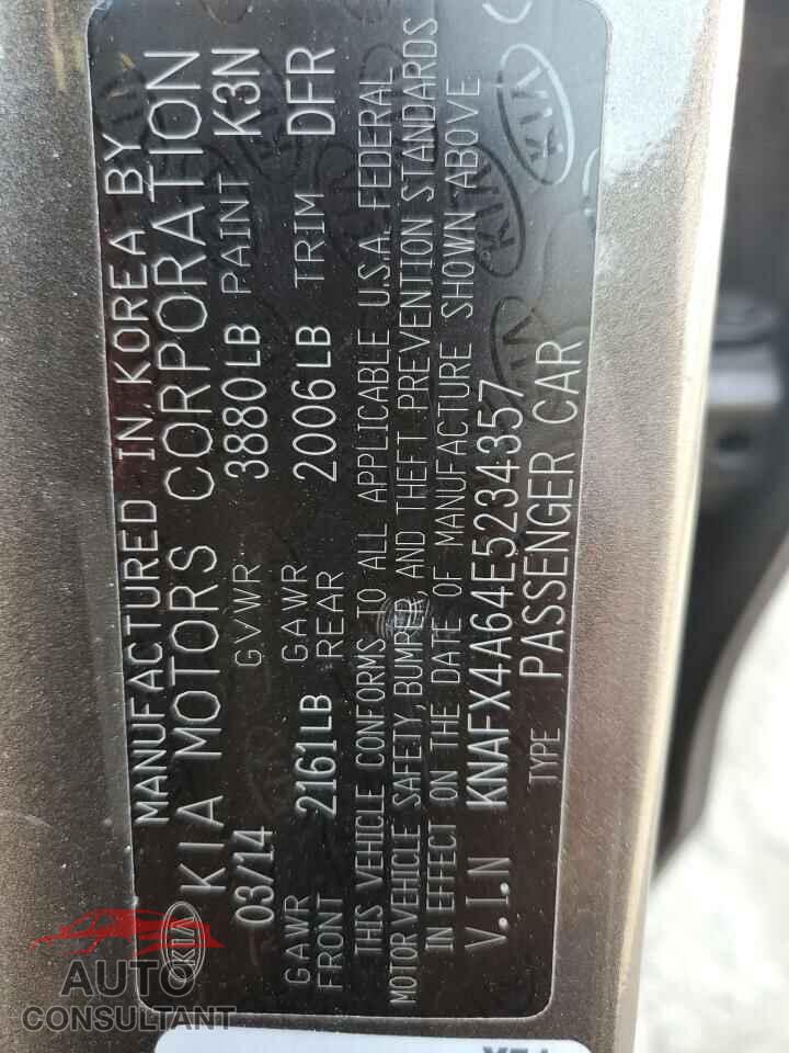 KIA FORTE 2014 - KNAFX4A64E5234357