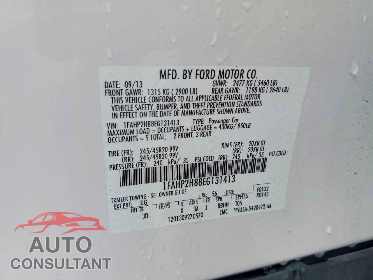 FORD TAURUS 2014 - 1FAHP2H88EG131413