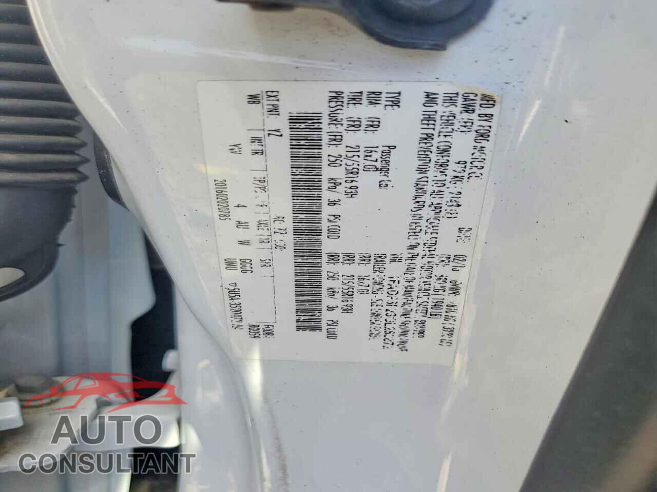 FORD FOCUS 2016 - 1FADP3F23GL283872
