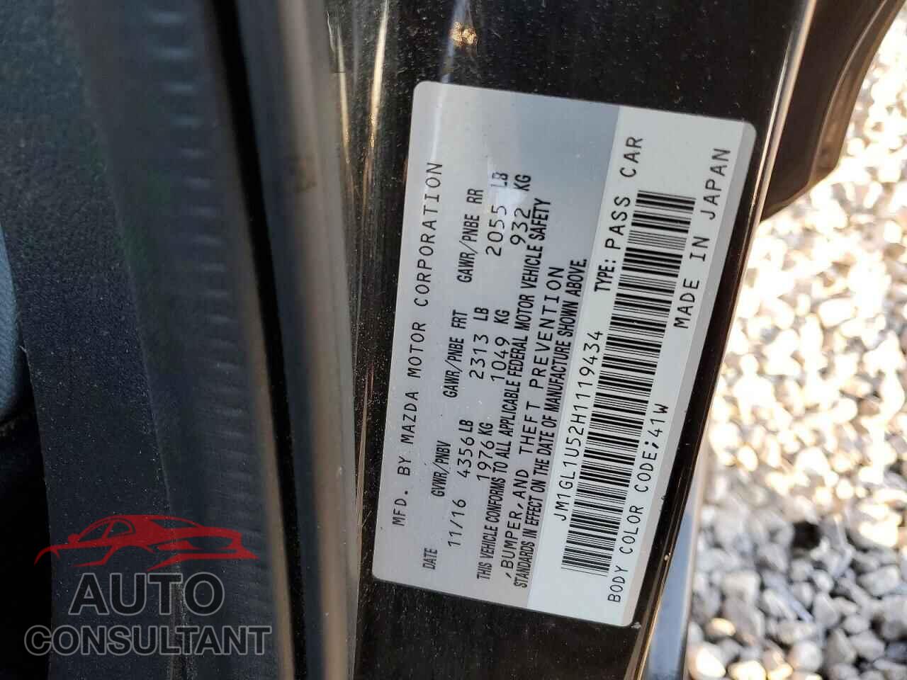 MAZDA 6 2017 - JM1GL1U52H1119434