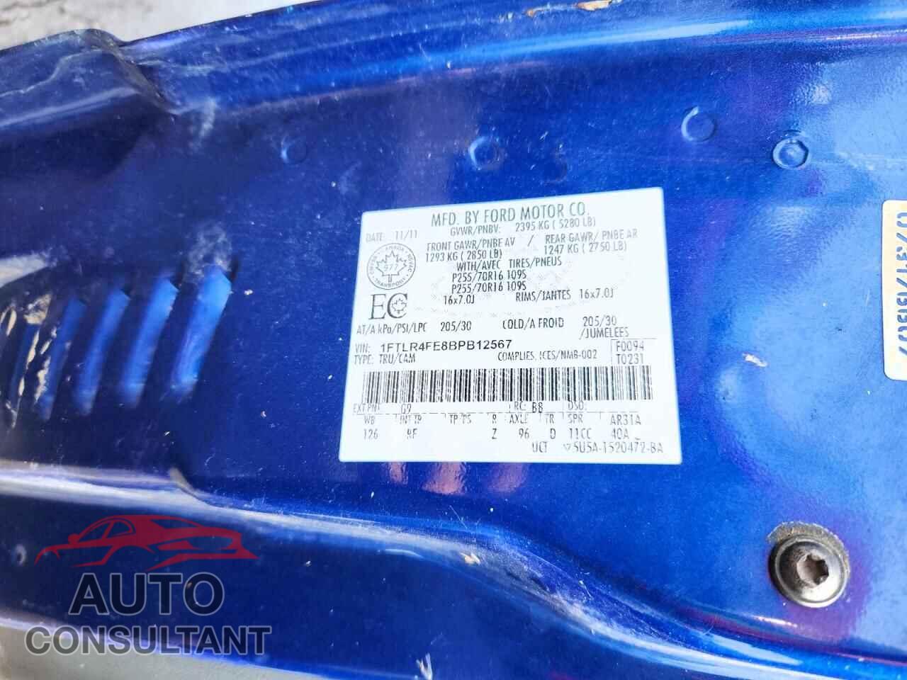 FORD RANGER 2011 - 1FTLR4FE8BPB12567
