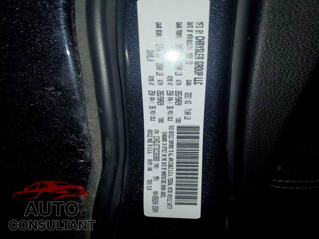 DODGE DURANGO 2012 - 1C4SDJET3CC322883