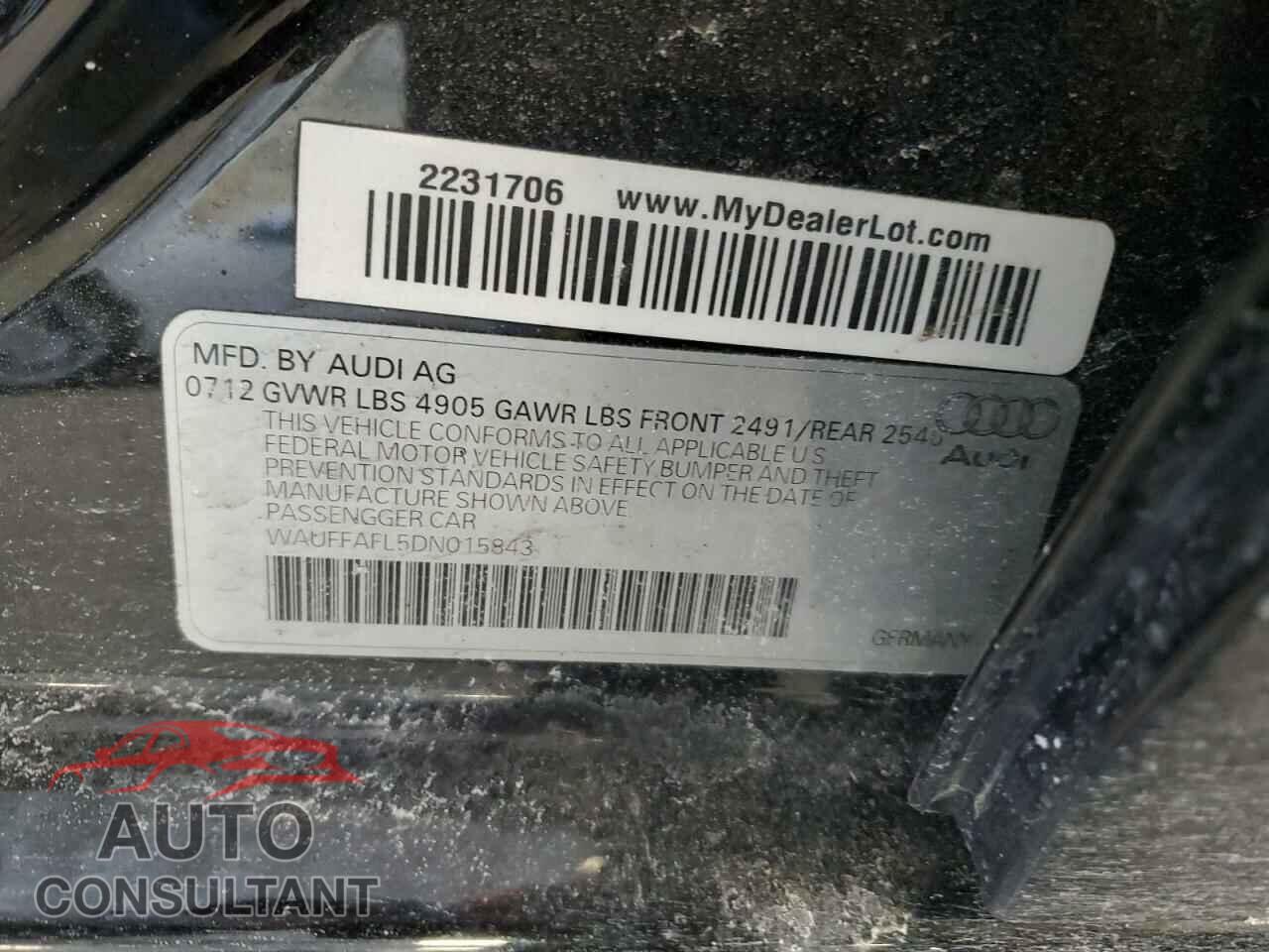 AUDI A4 2013 - WAUFFAFL5DN015843