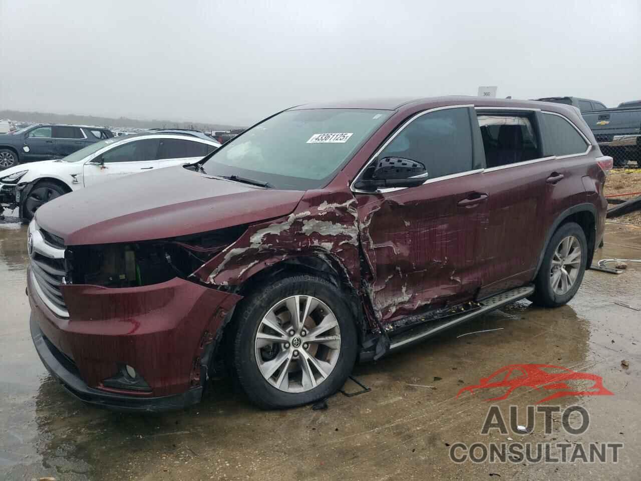 TOYOTA HIGHLANDER 2016 - 5TDZKRFH2GS132297