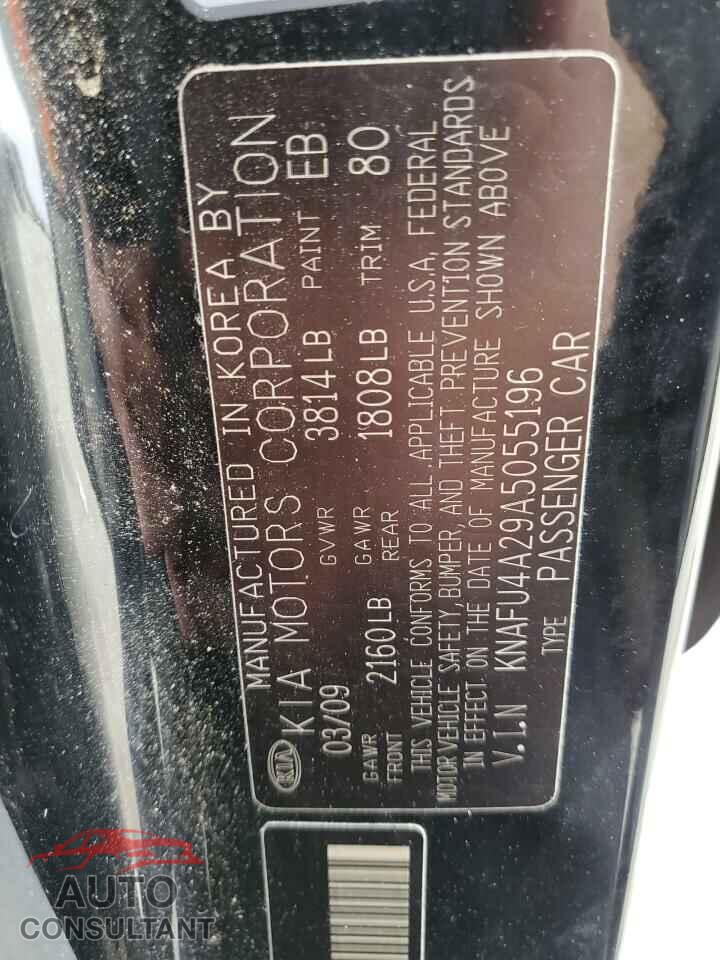 KIA FORTE 2010 - KNAFU4A29A5055196