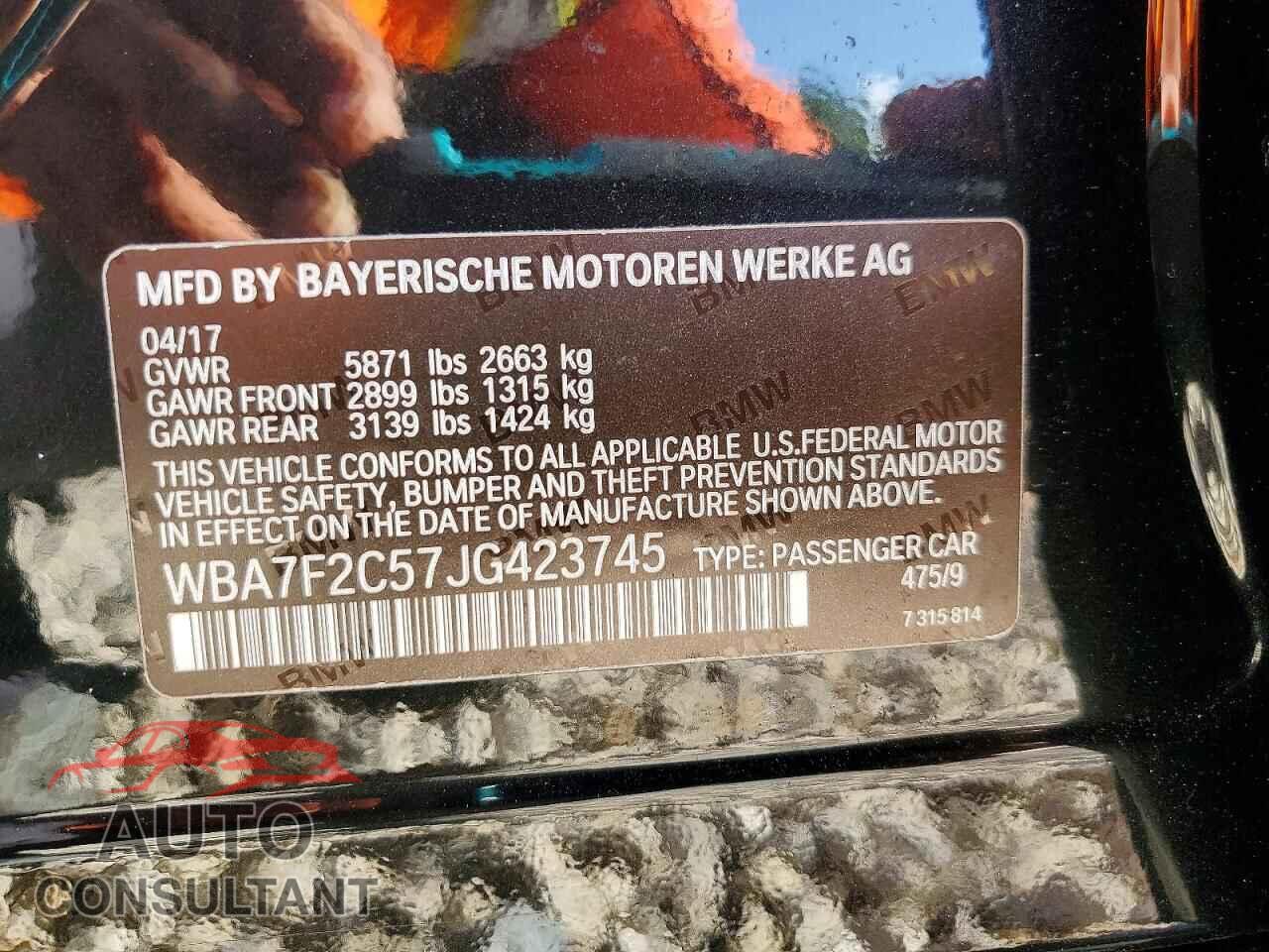 BMW 7 SERIES 2018 - WBA7F2C57JG423745