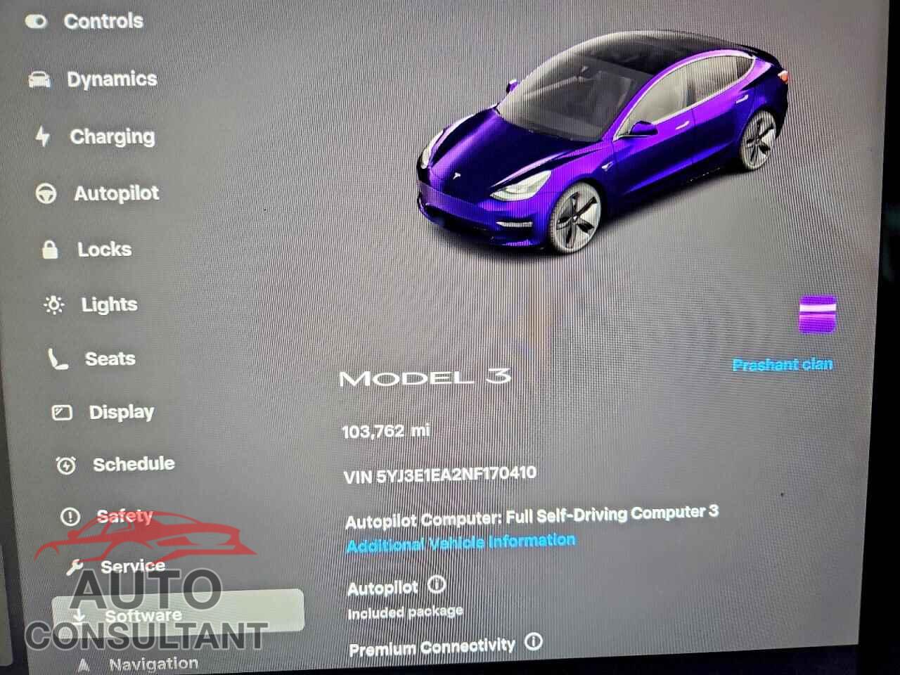 TESLA MODEL 3 2022 - 5YJ3E1EA2NF170410