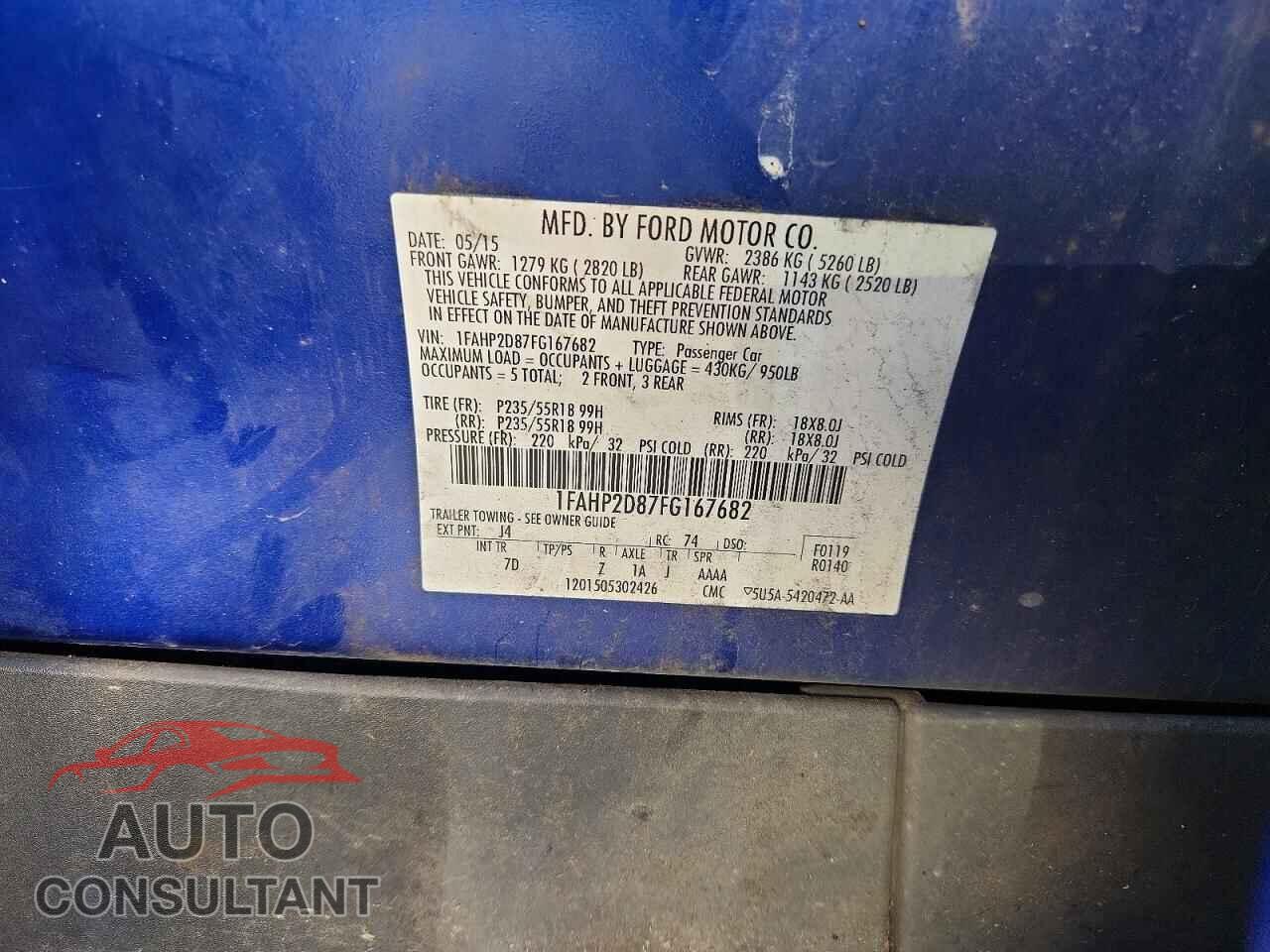 FORD TAURUS 2015 - 1FAHP2D87FG167682