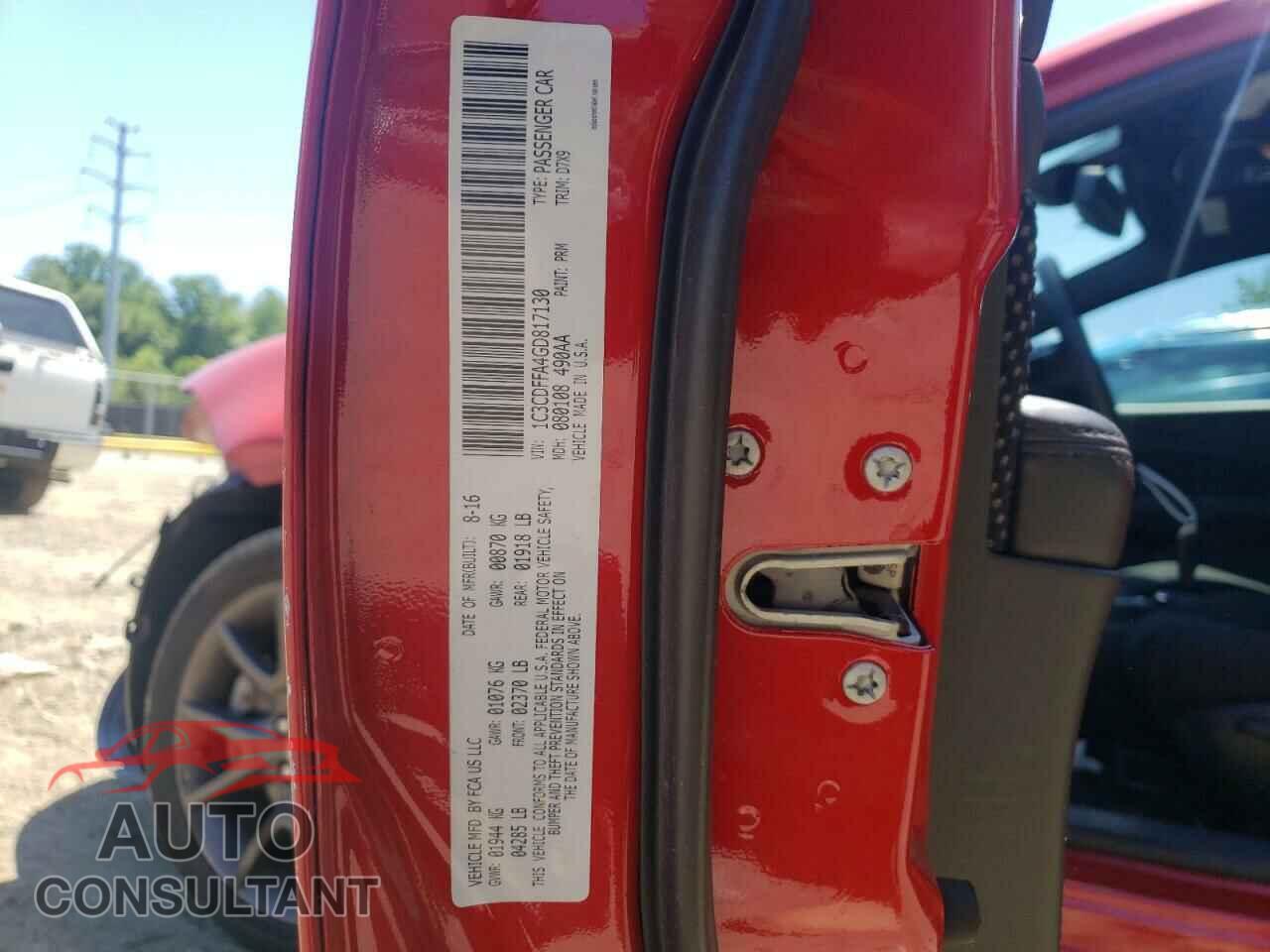 DODGE DART 2016 - 1C3CDFFA4GD817130