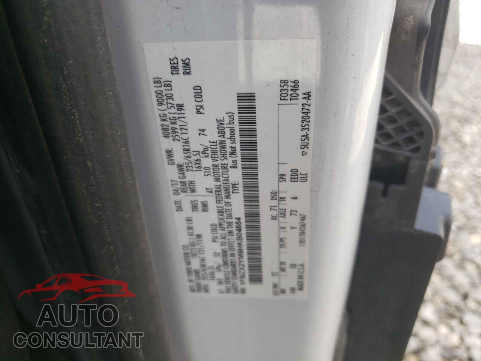 FORD TRANSIT CO 2017 - 1FBZX2YM9HKB04884