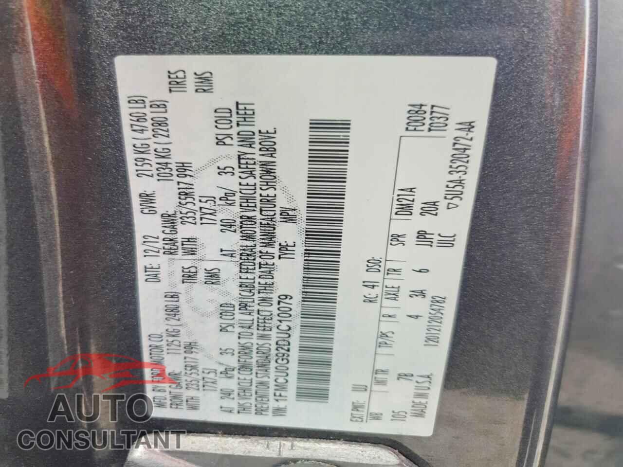 FORD ESCAPE 2013 - 1FMCU0G92DUC10079