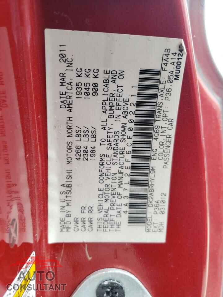 MITSUBISHI ECLIPSE 2012 - 4A37L2EF6CE002211