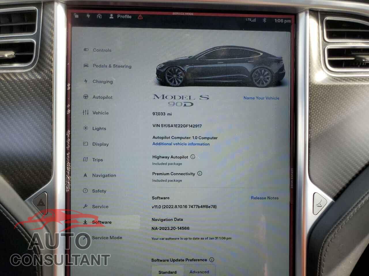 TESLA MODEL S 2016 - 5YJSA1E22GF142917