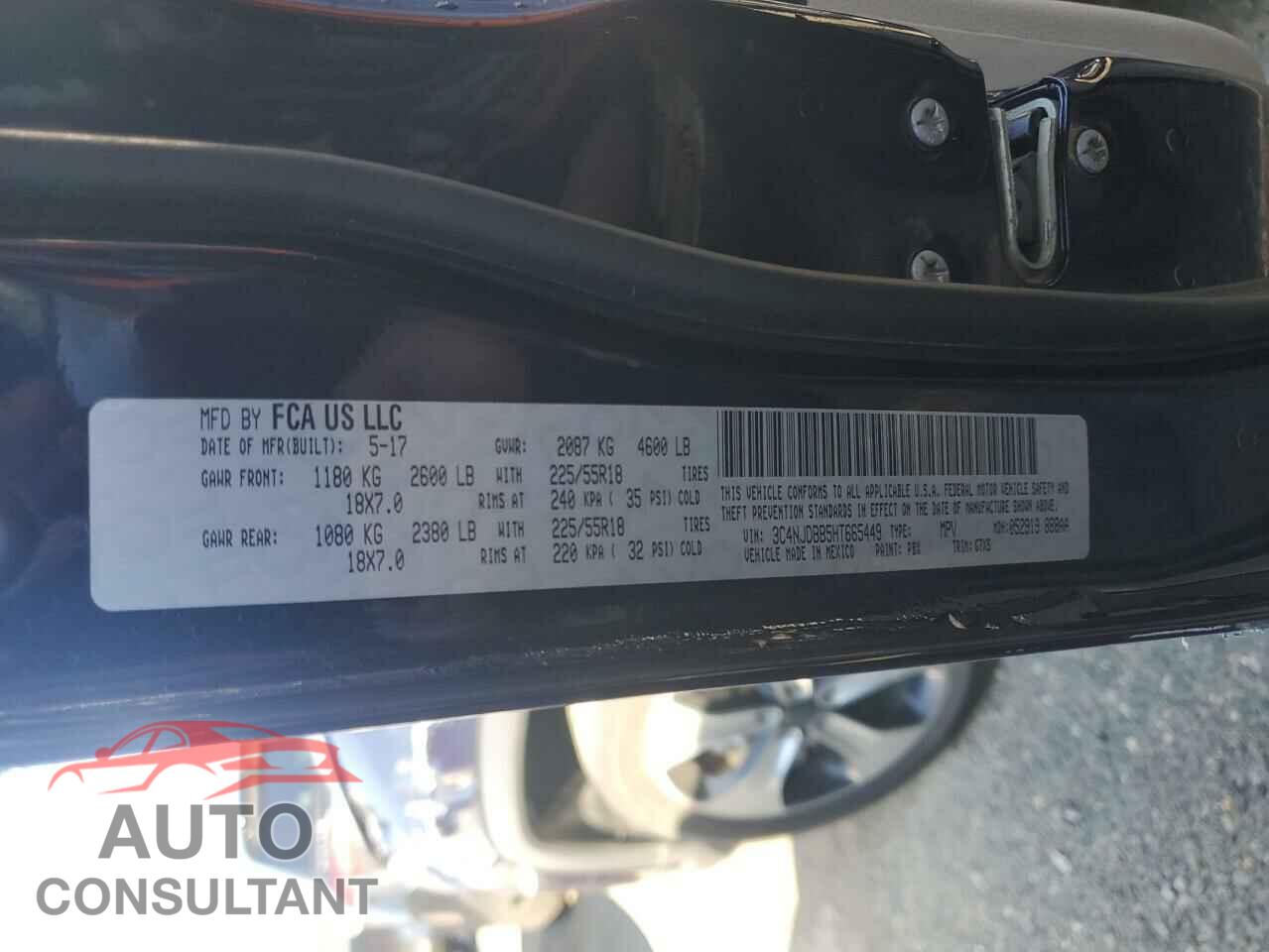 JEEP COMPASS 2017 - 3C4NJDBB5HT665449