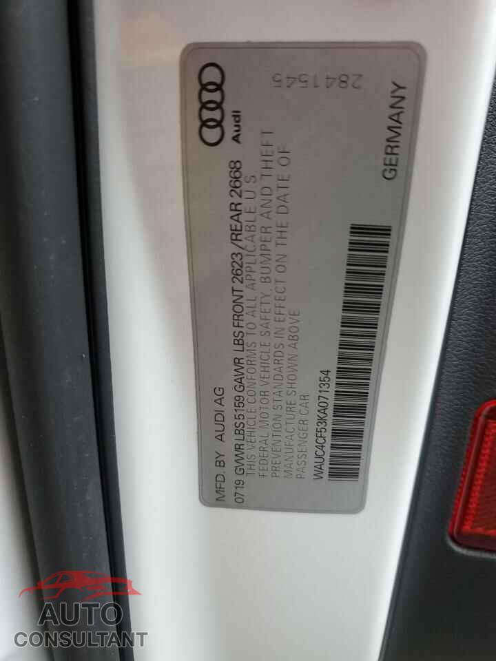 AUDI S5/RS5 2019 - WAUC4CF53KA071354