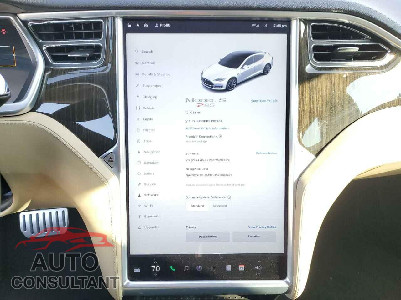 TESLA MODEL S 2012 - 5YJSA1CP1CFP02483