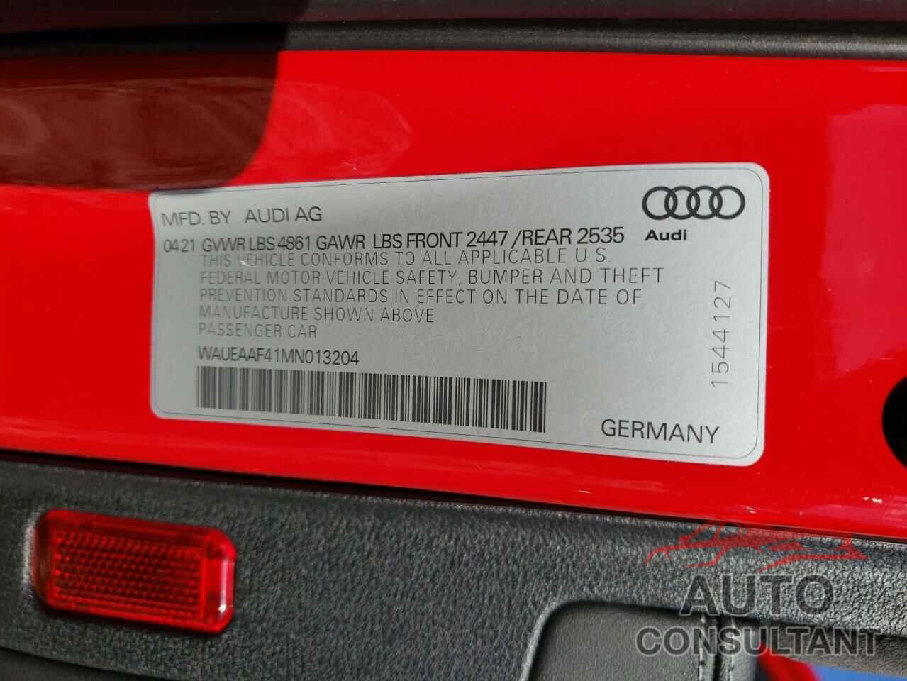 AUDI A4 2021 - WAUEAAF41MN013204