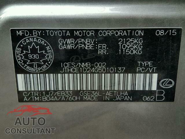 LEXUS IS 2016 - JTHCE1D24G5010137