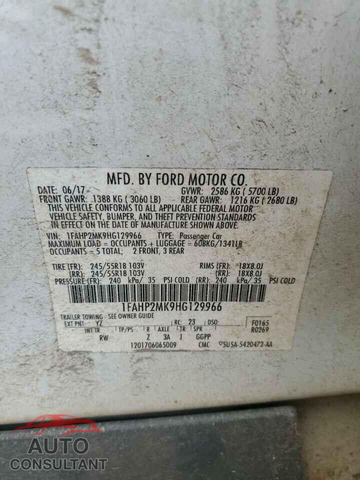 FORD TAURUS 2017 - 1FAHP2MK9HG129966