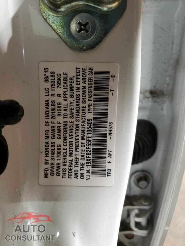 HONDA CIVIC 2015 - 19XFB2F55FE105409