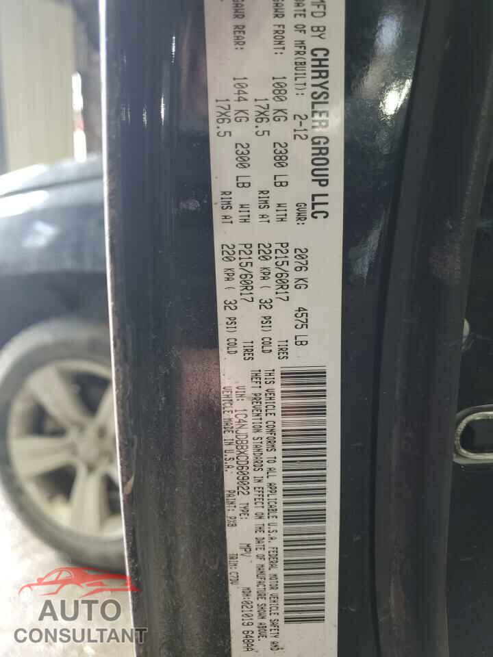 JEEP COMPASS 2012 - 1C4NJDBBXCD609022