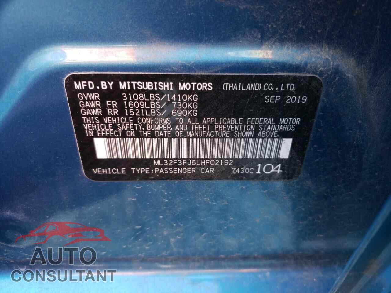 MITSUBISHI MIRAGE 2020 - ML32F3FJ6LHF02192