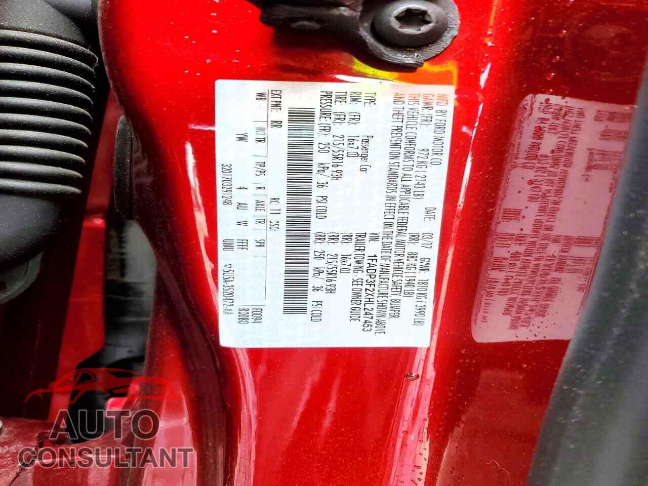FORD FOCUS 2017 - 1FADP3F2XHL247453