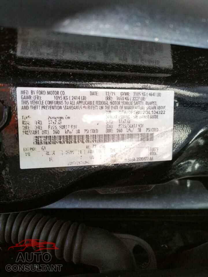 FORD CMAX 2016 - 1FADP5BU2GL104322