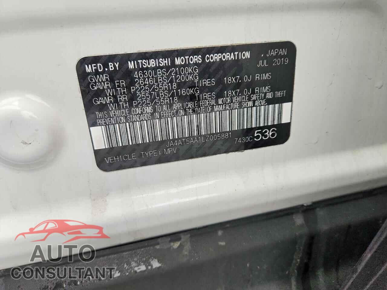 MITSUBISHI ECLIPSE 2020 - JA4AT5AA1LZ005881