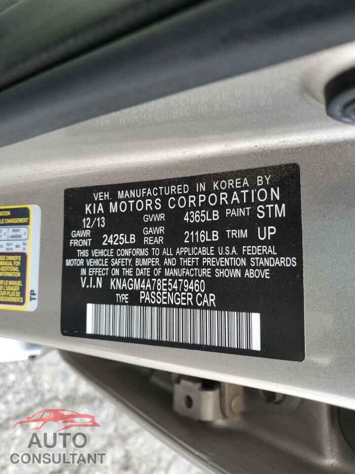 KIA OPTIMA 2014 - KNAGM4A78E5479460