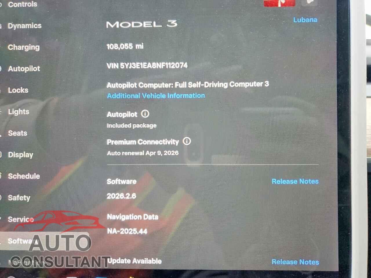 TESLA MODEL 3 2022 - 5YJ3E1EA8NF112074