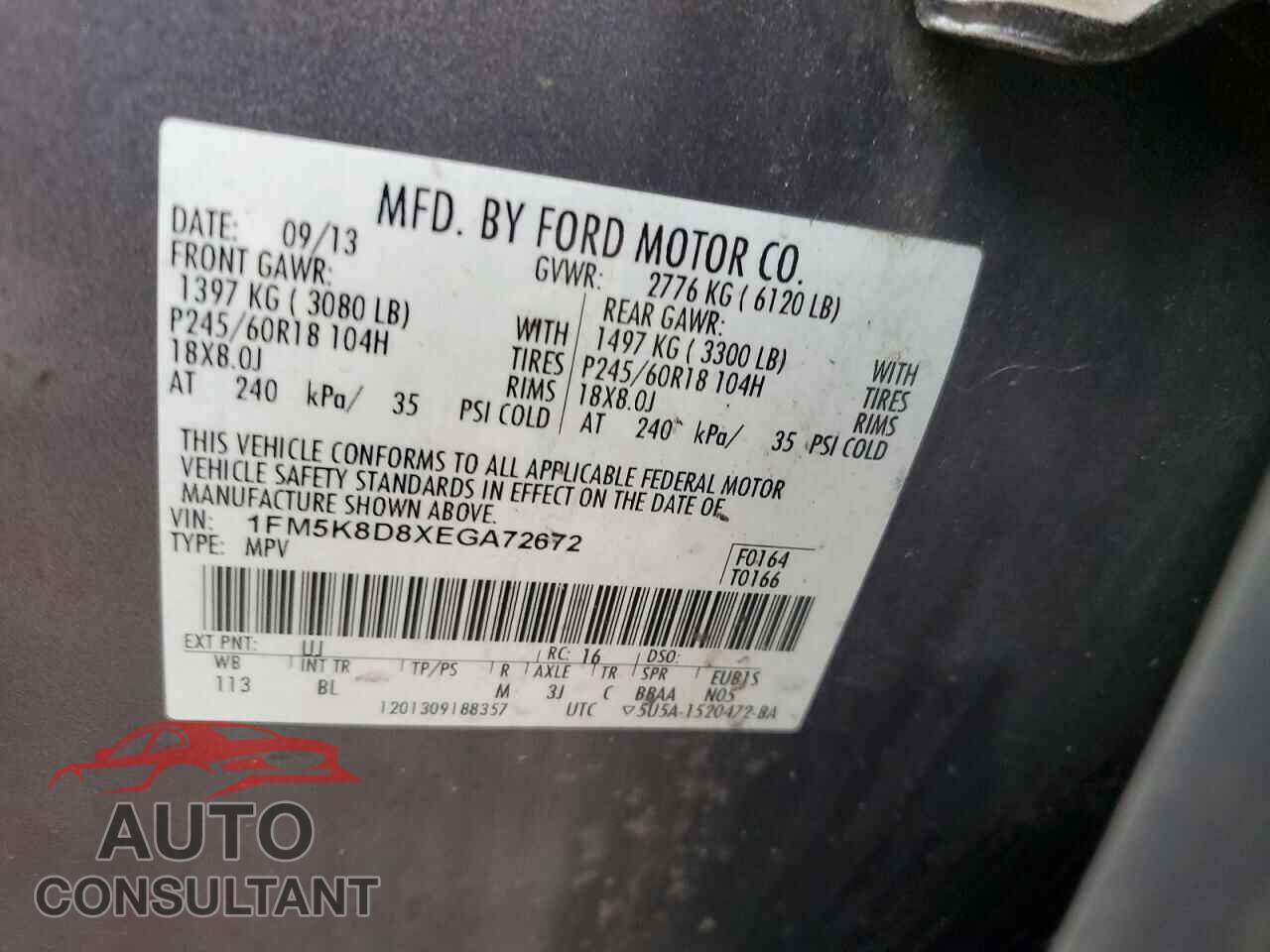 FORD EXPLORER 2014 - 1FM5K8D8XEGA72672