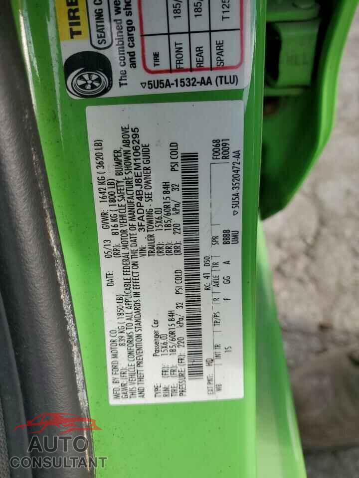FORD FIESTA 2014 - 3FADP4BJ8EM106295
