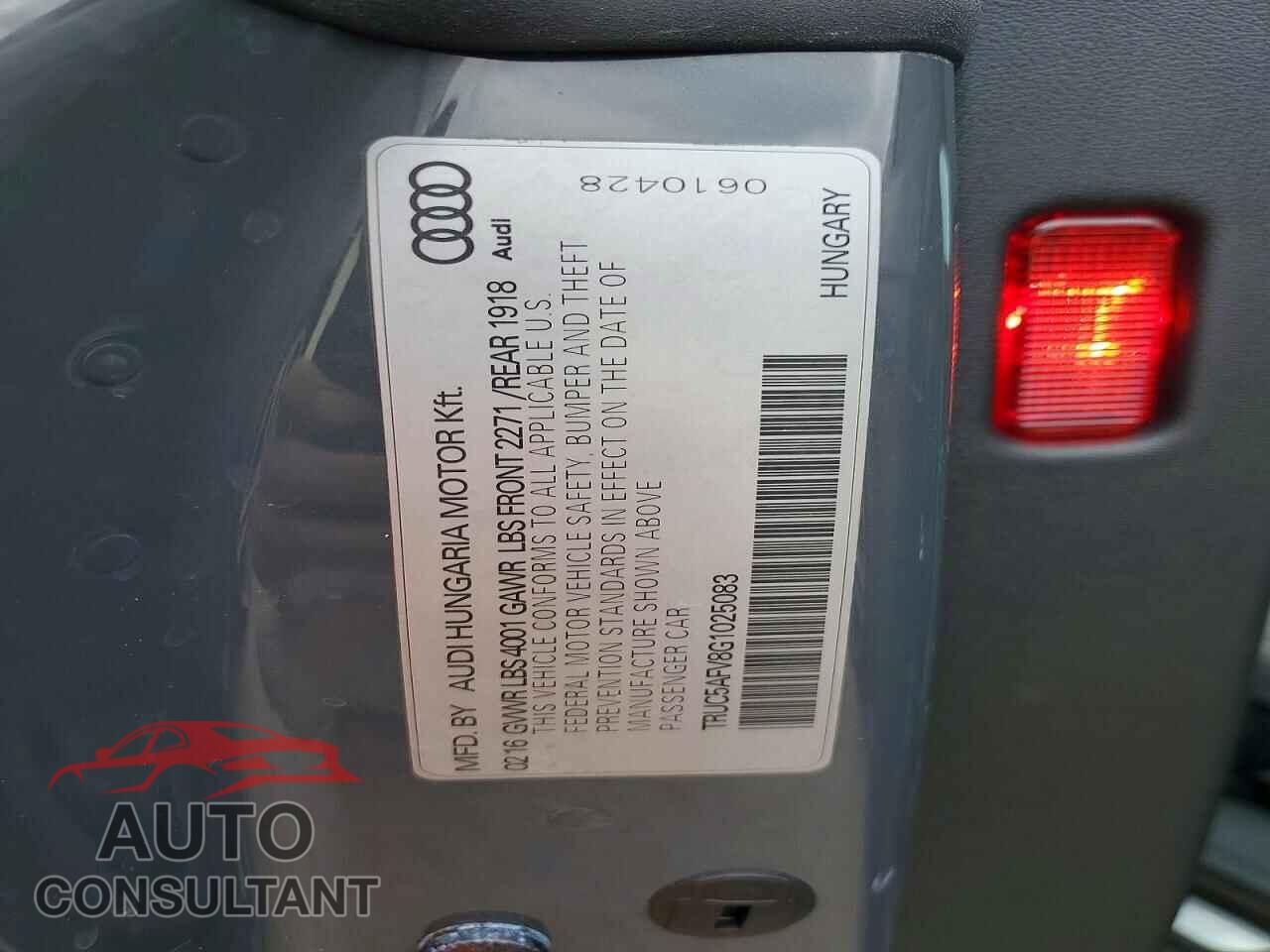 AUDI TT 2016 - TRUC5AFV8G1025083