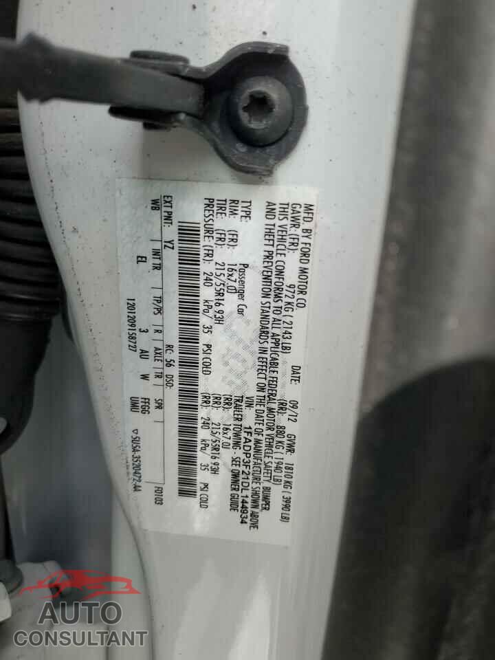 FORD FOCUS 2013 - 1FADP3F21DL144934