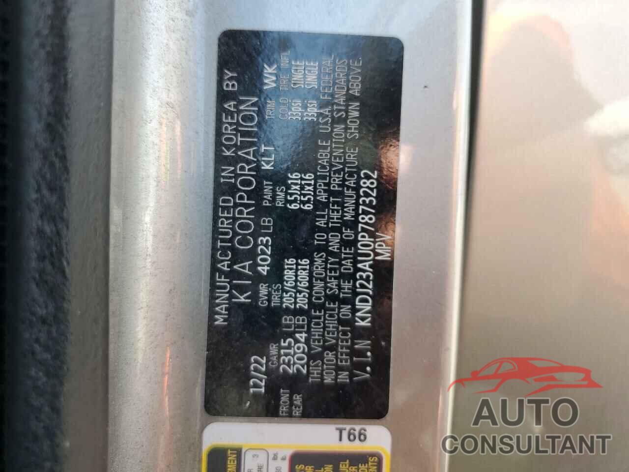 KIA SOUL 2023 - KNDJ23AU0P7873282