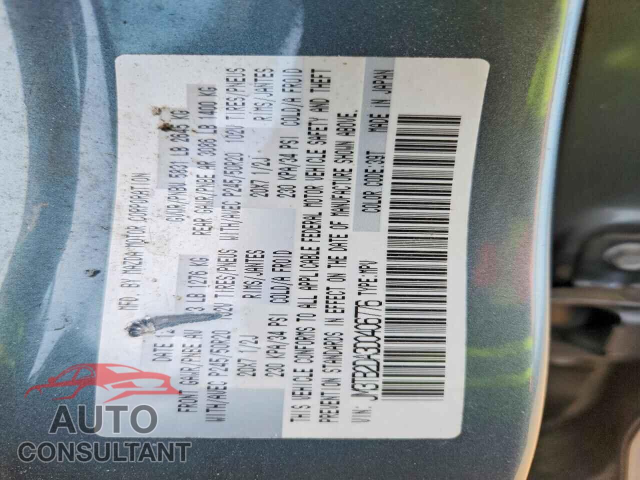 MAZDA CX-9 2013 - JM3TB2DA3D0406776