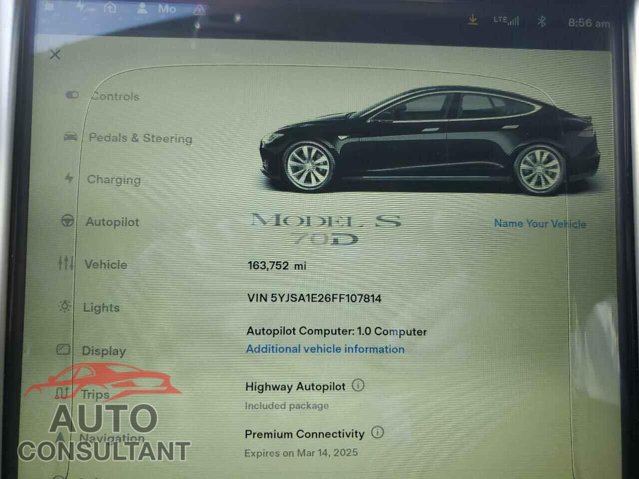 TESLA MODEL S 2015 - 5YJSA1E26FF107814